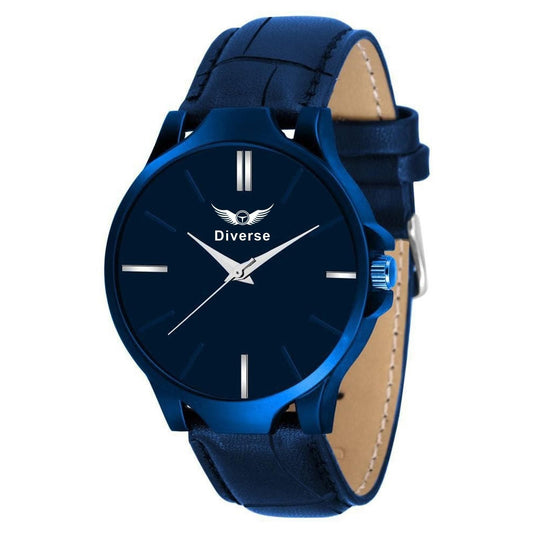 Men's Analog Leather Watch - Plain series exclusive